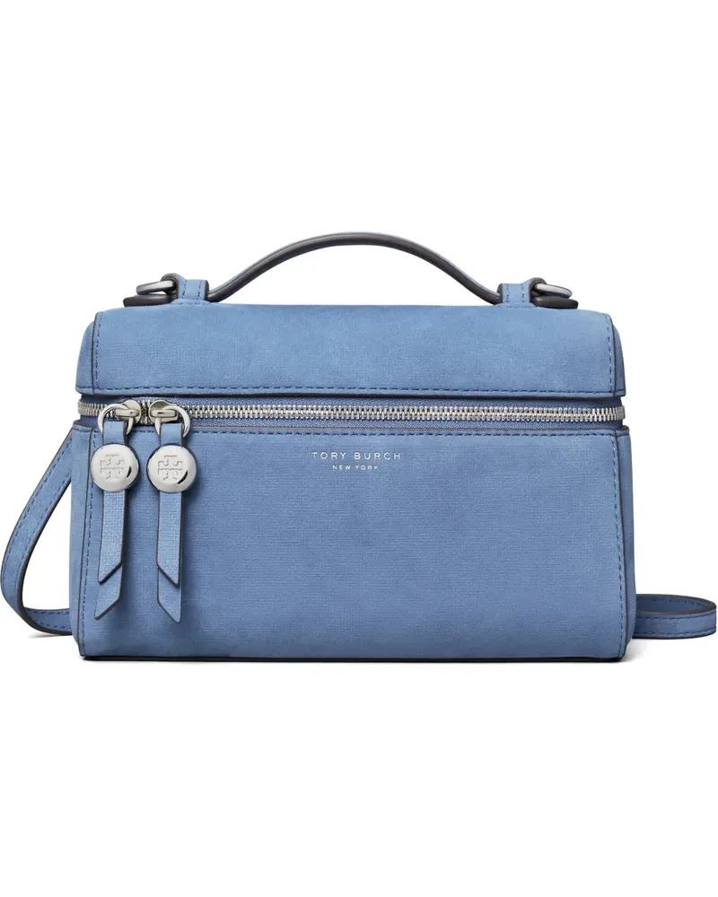 Tory Burch Romy nubuck slim top-handle bag - Blau Blau