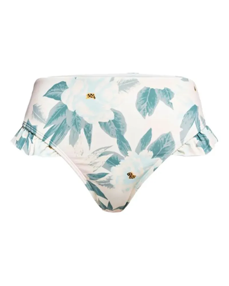 Billabong Gerüschtes Bikinihöschen mit Blumenprint - Weiß Weiß