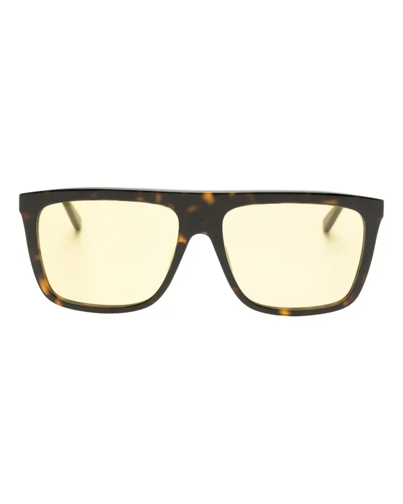 Saint Laurent tortoiseshell-effect square-frame sunglasses - Braun Braun