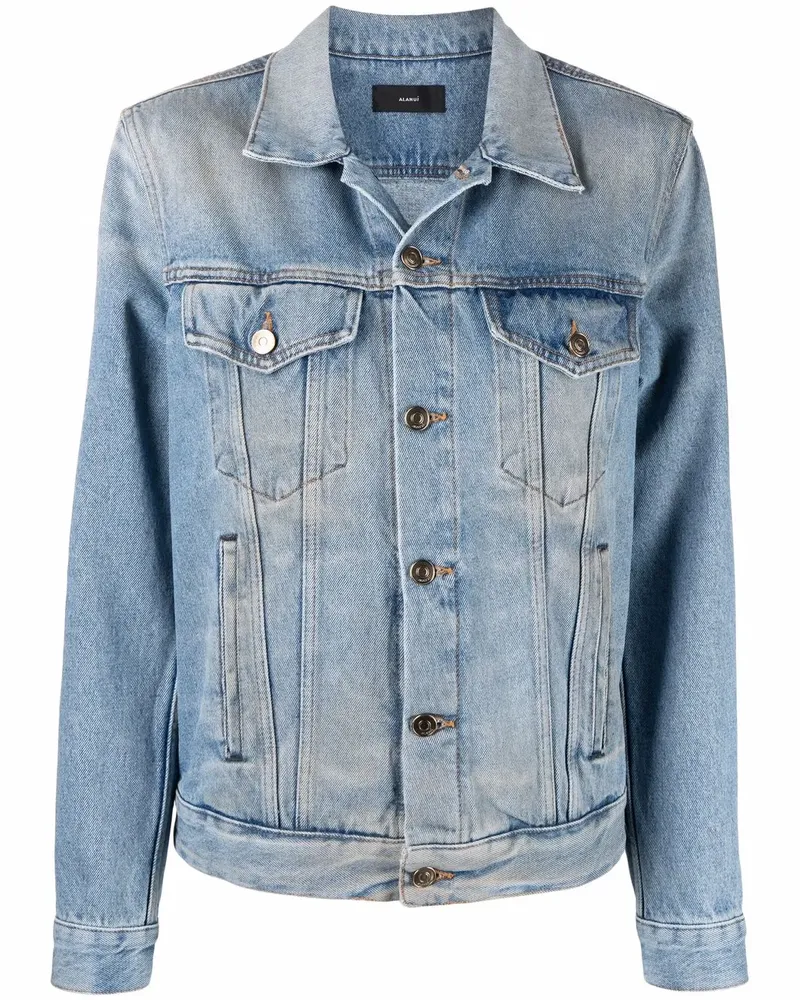 Alanui Jeansjacke mit Häkeldetail - Blau Blau