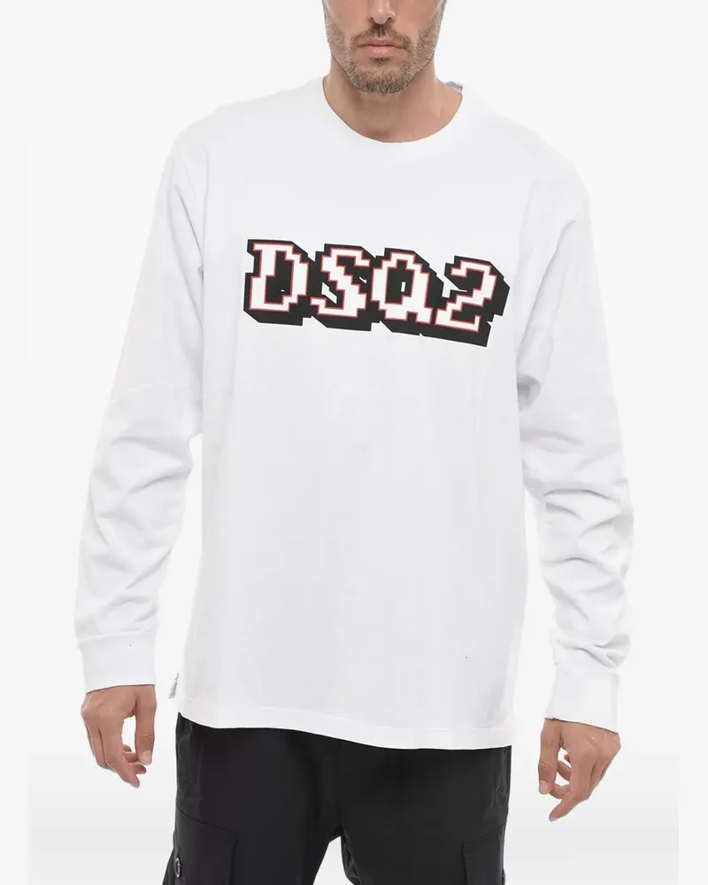 Dsquared2 logo-print long-sleeve T-shirt - Weiß Weiß