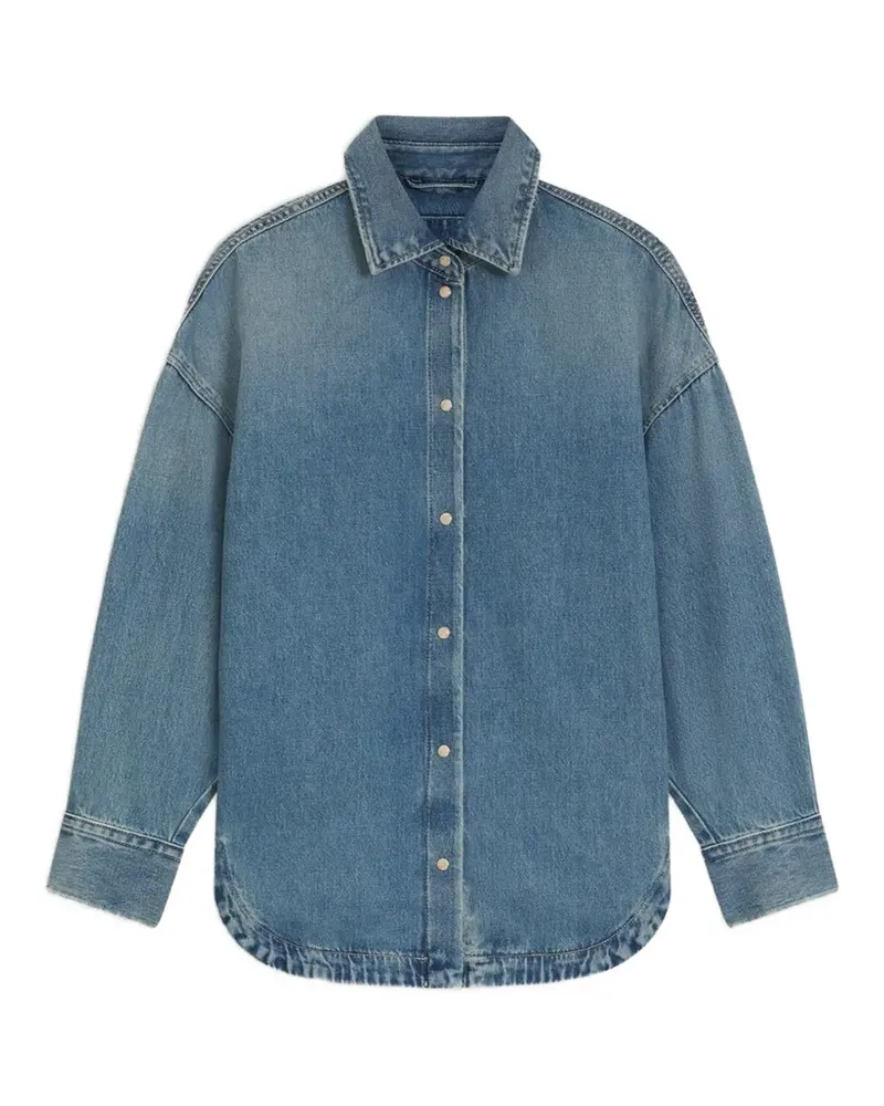 HUGO BOSS oversize-fit shirt in rigid denim - Blau Blau