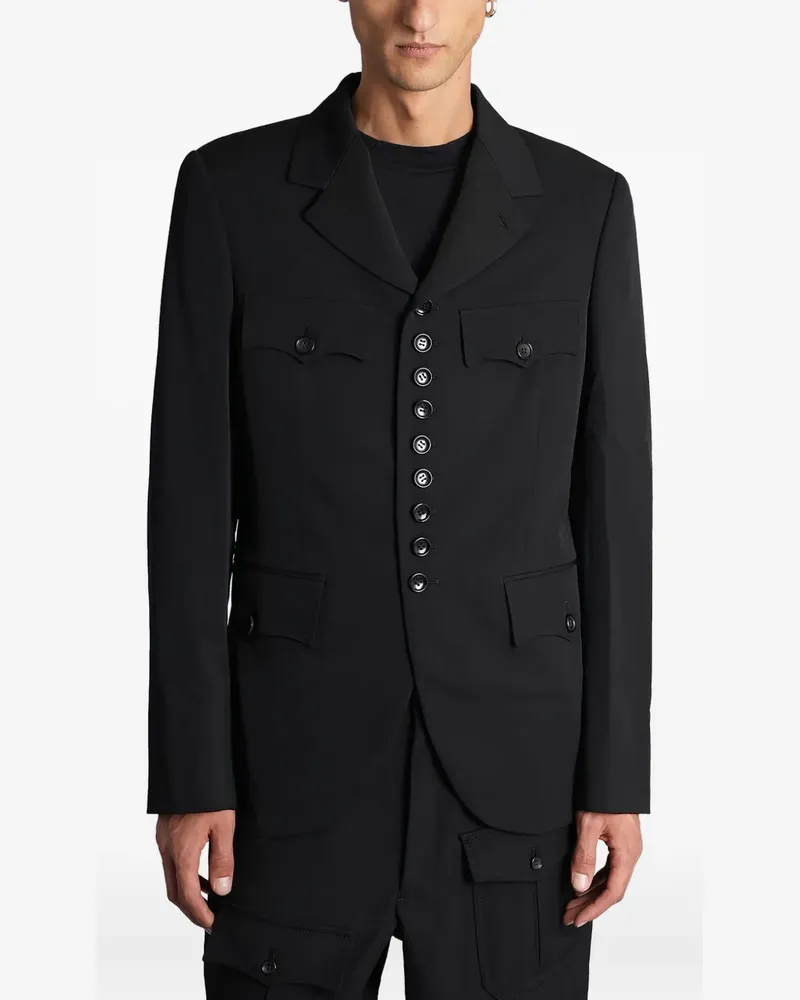 Comme des Garçons Hemdjacke mit geknöpften Taschen - Schwarz Schwarz