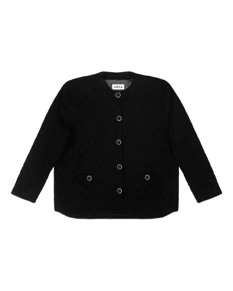 Area quilted velvet jacket - Schwarz Schwarz