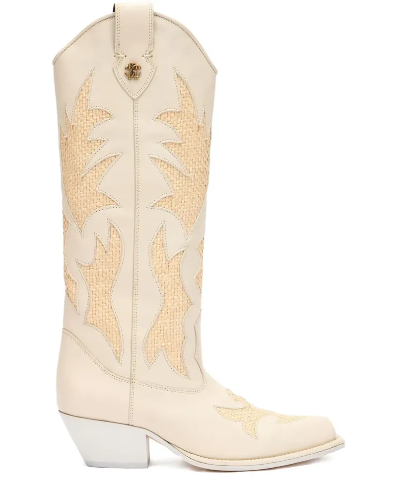 Roberto Cavalli Bestickte Stiefel im Western-Look - Nude Nude