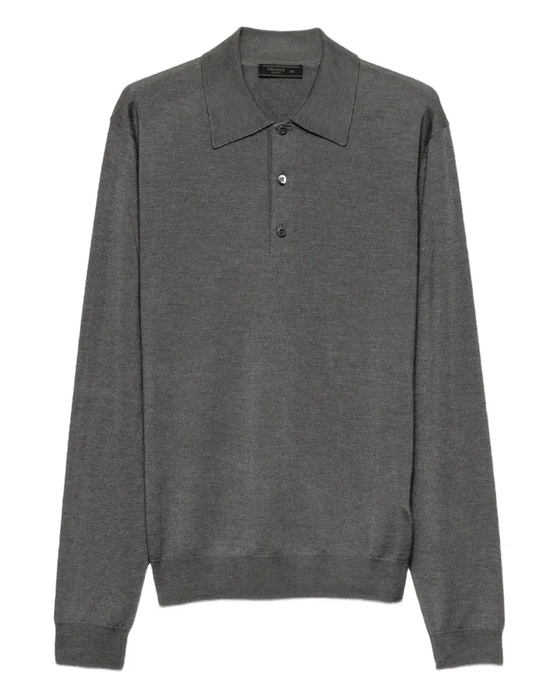 Prada Poloshirt mit Kaschmiranteil - Grau Grau