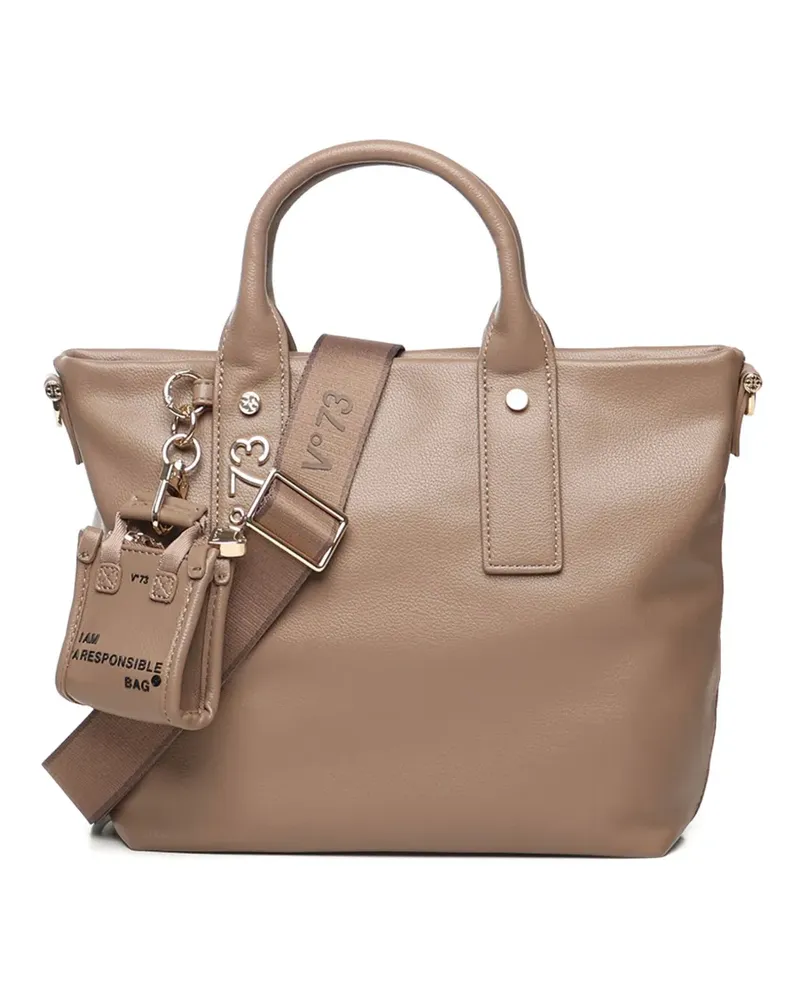 V°73 Matilda Tote Bag mit Logo-Anhänger - Braun Braun