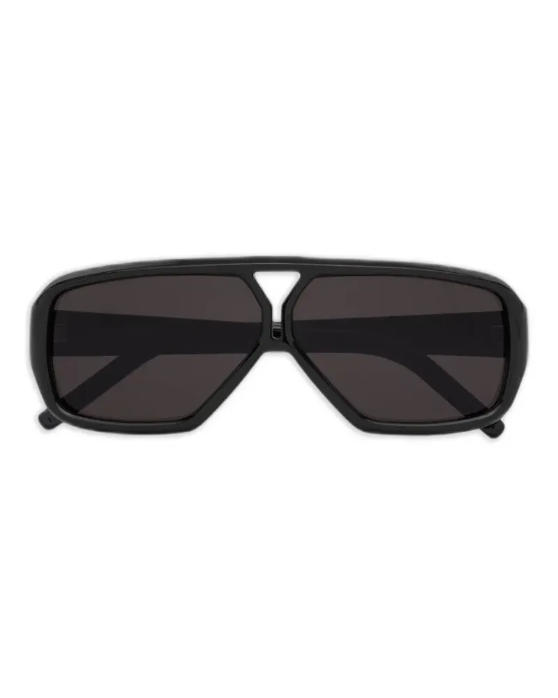 Saint Laurent Pilotenbrille mit Logo-Tempel - Schwarz Schwarz