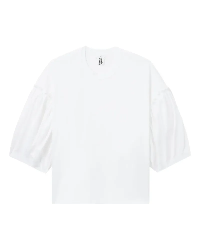 Noir Kei Ninomiya Puffärmel-T-Shirt mit Rüschen - Weiß Weiß