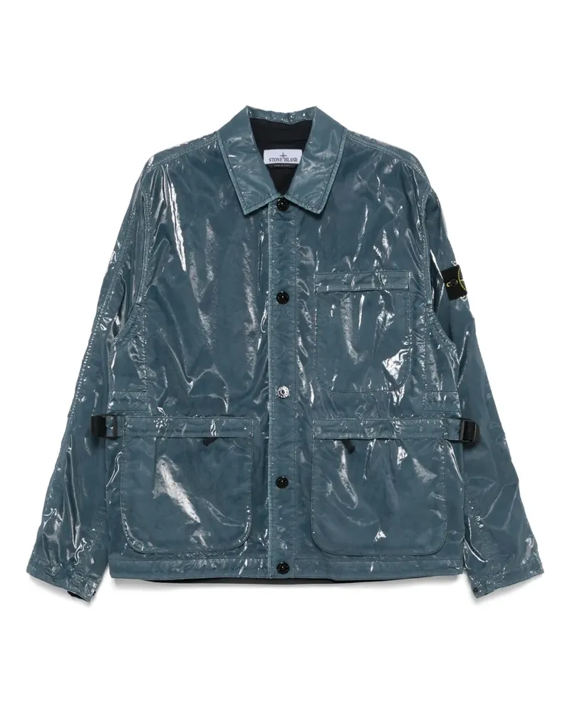 Stone Island Jacke mit Kompass-Patch - Blau Blau