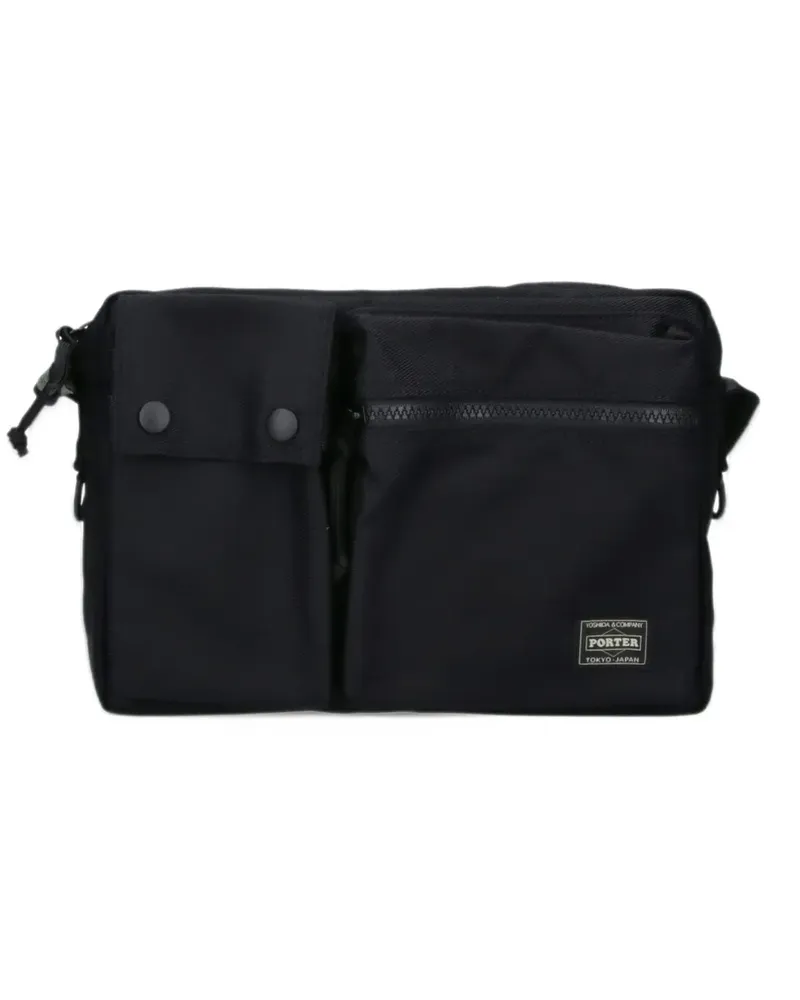 PORTER-YOSHIDA & CO logo-patch shoulder bag - Schwarz Schwarz