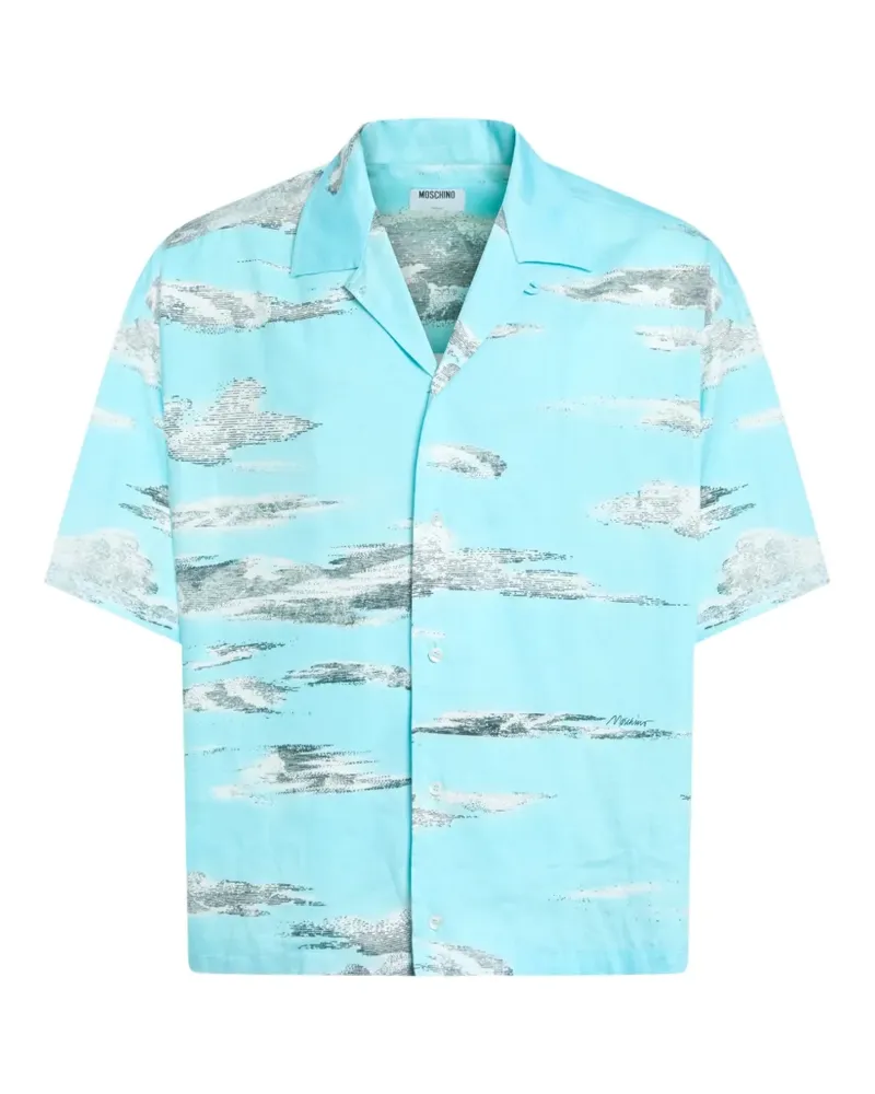 Moschino Archive Clouds Hemd aus Popeline - Blau Blau