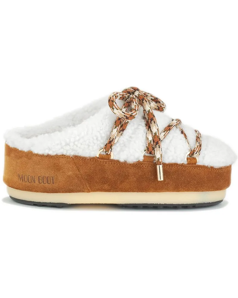 Moon Boot Mules mit Schnürung - Weiß Weiß