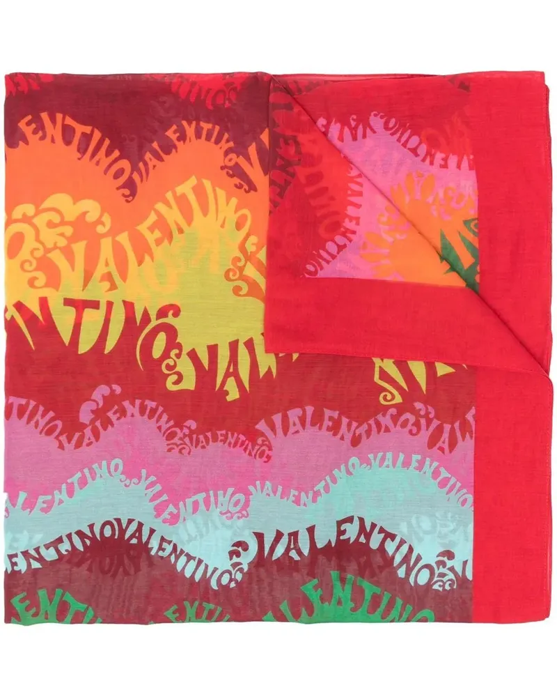 Valentino Garavani Schal mit Logo-Print - Rot Rot