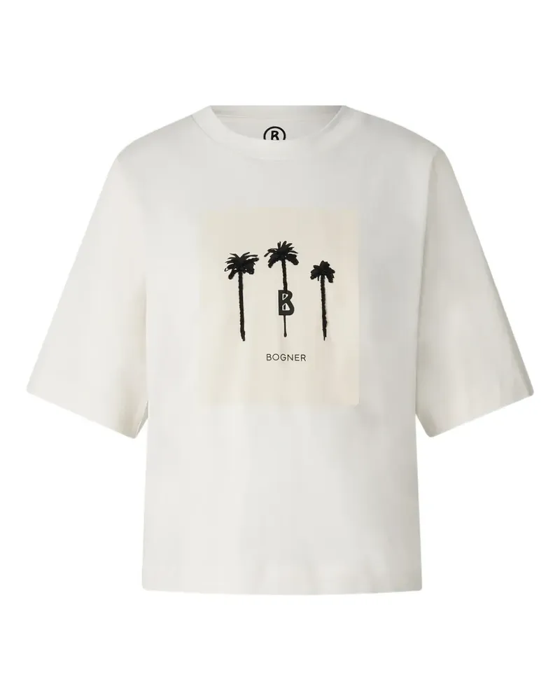 Bogner T-Shirt mit Palmen-Print - Weiß Weiß
