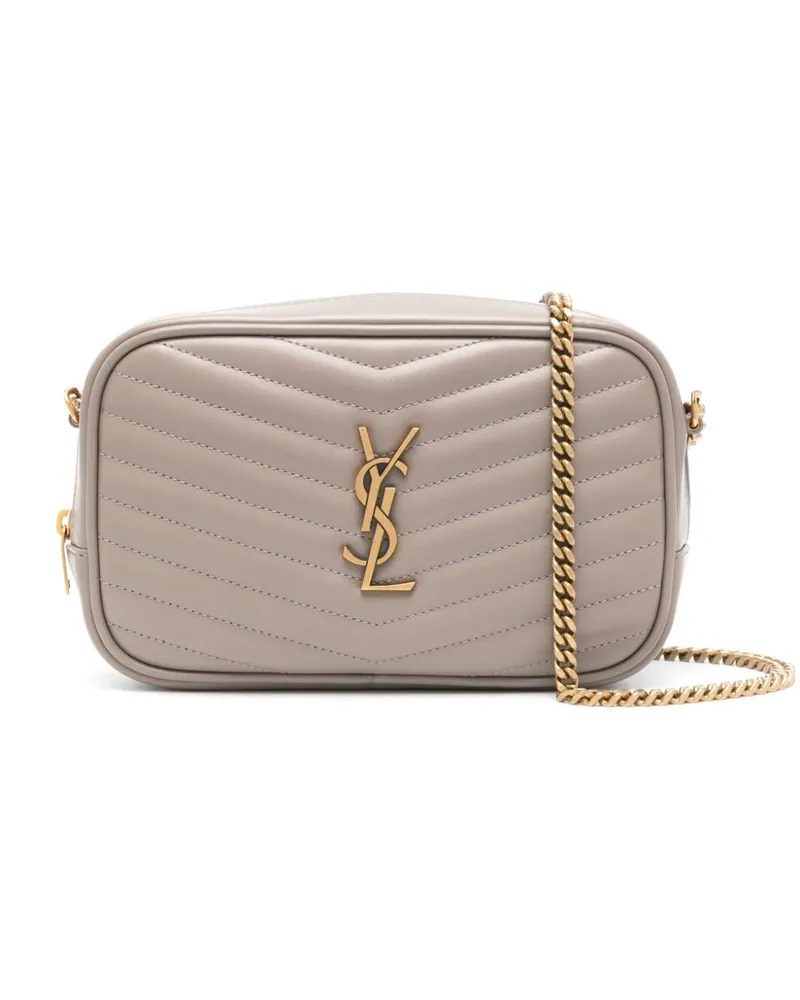 Saint Laurent Mini Lou Umhängetasche mit Steppung - Grau Grau