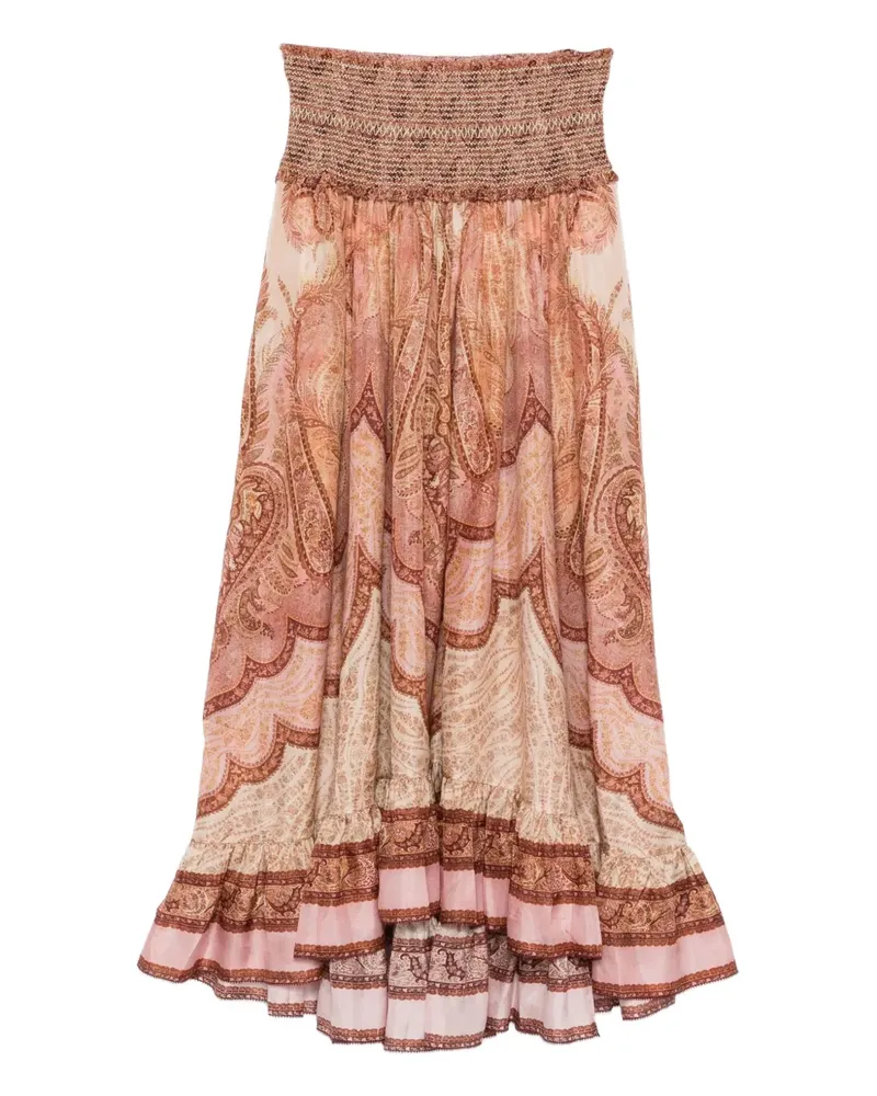 Zimmermann Wanderlust Frill maxi skirt - Orange Orange