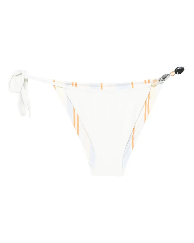 SIR bead-embellished striped bikini bottoms - Weiß Weiß