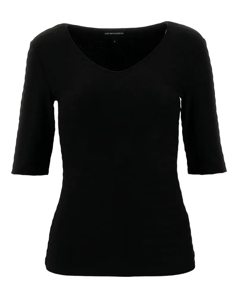 Emporio Armani T-Shirt aus Jersey - Schwarz Schwarz