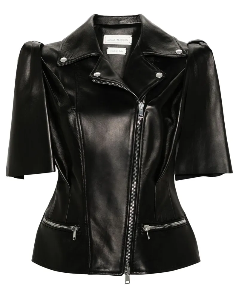 Alexander McQueen Bikerweste mit Schleife - Schwarz Schwarz