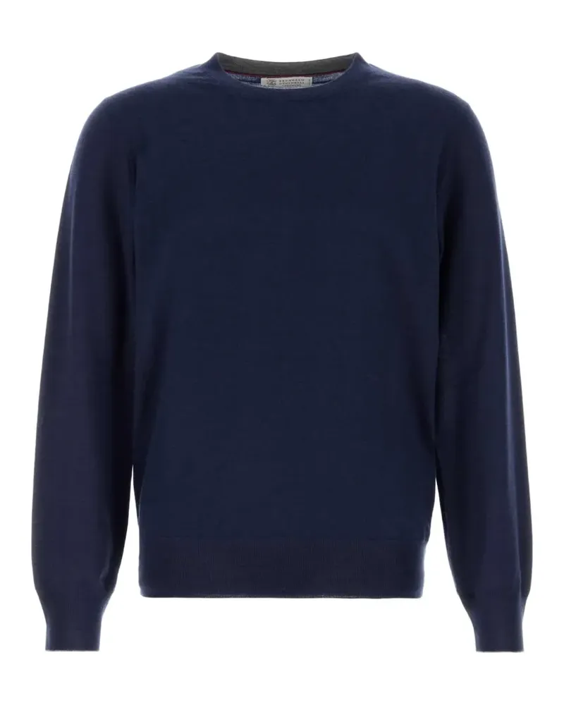 Brunello Cucinelli Pullover mit geripptem Besatz - Blau Blau