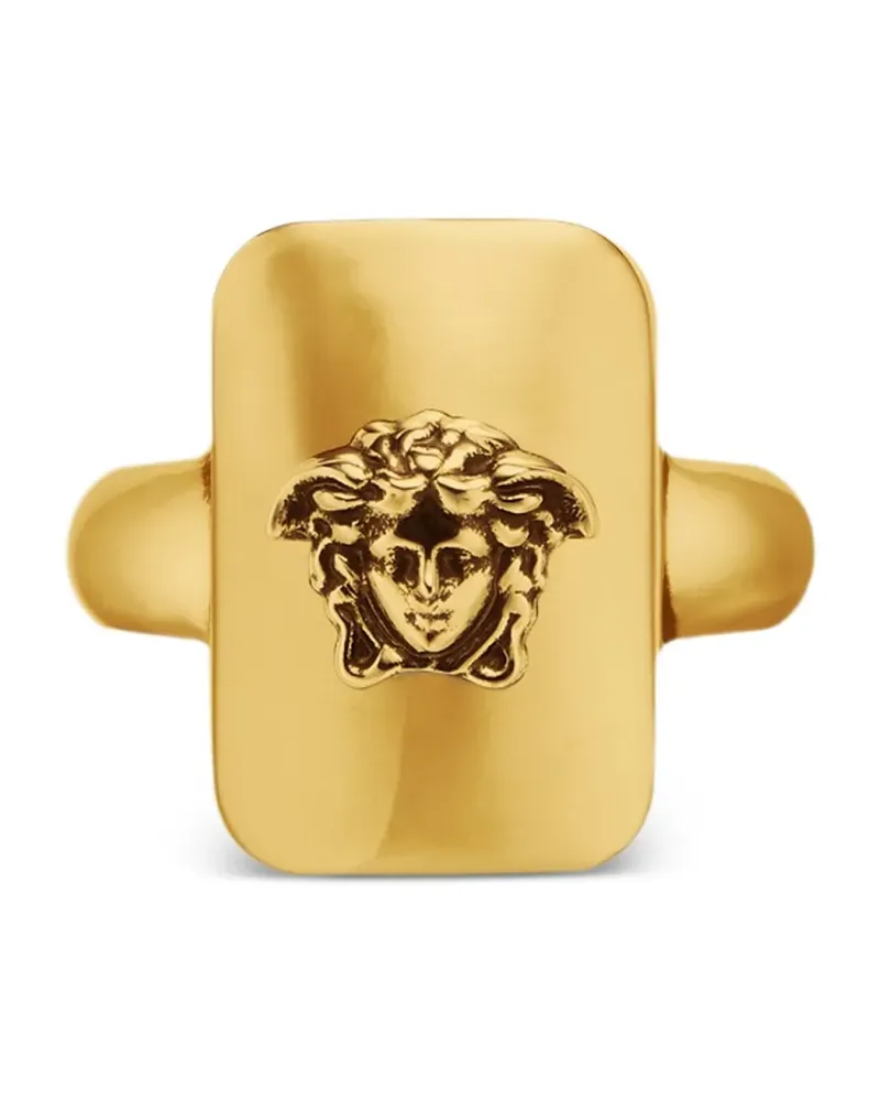 Versace Eckiger Ring mit Medusa-Kopf - Gold Gold