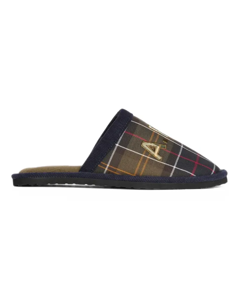 Barbour A.P.C. Slipper mit Stickerei und Schottenkaro - Braun Braun