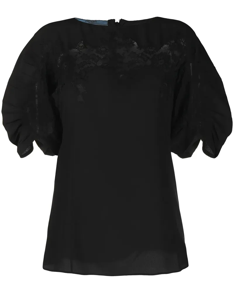 Prada Bluse mit Schnürung - Schwarz Schwarz