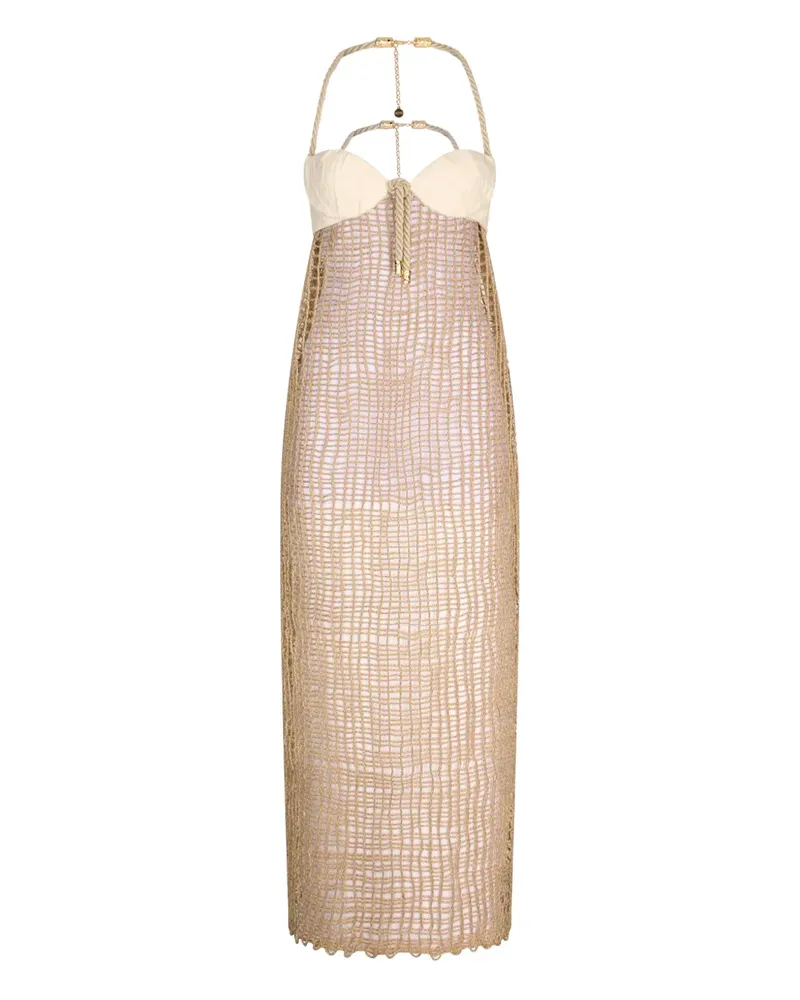 Roberto Cavalli Midikleid mit Sheer-Effekt - Nude Nude