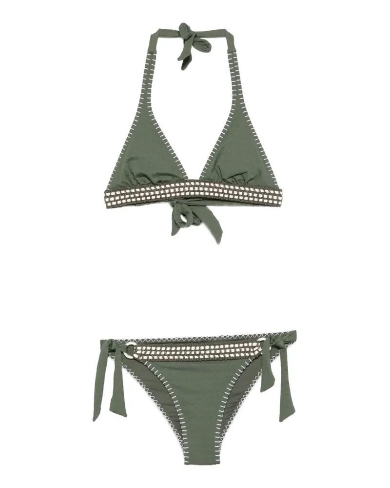 Banana Moon Damomadia Bikini mit Häkelbesatz - Grün Grün