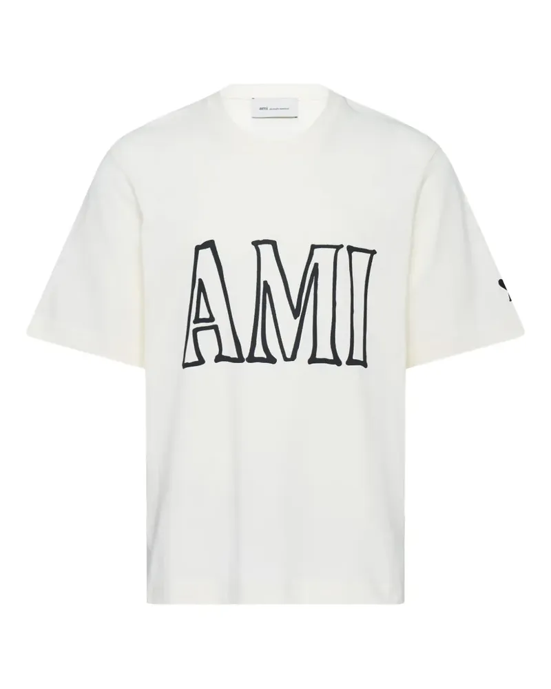 AMI Paris logo-print boxy-fit T-shirt - Weiß Weiß