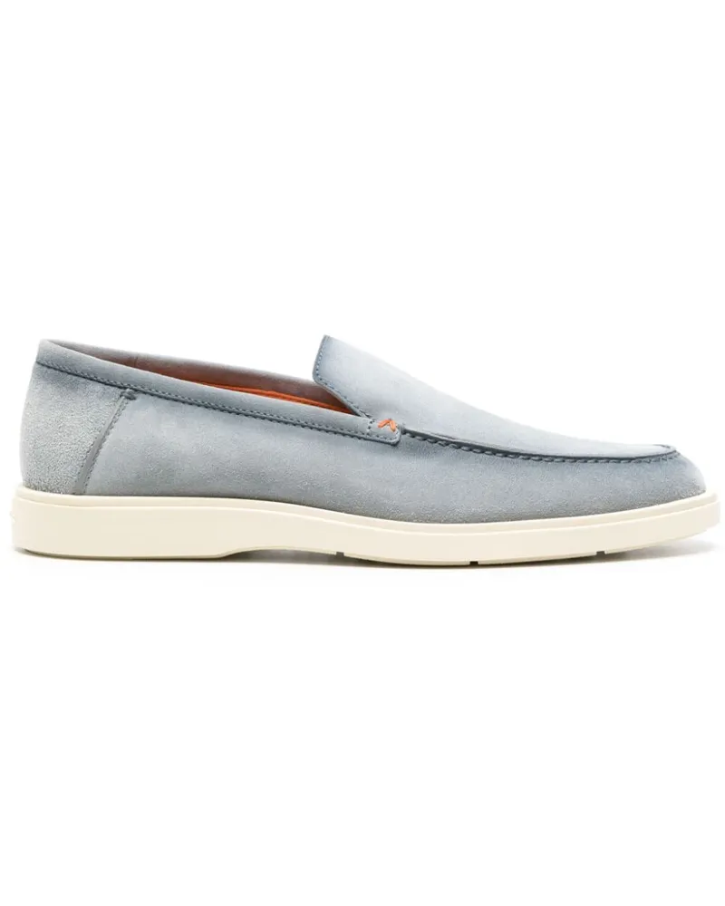 Santoni Loafer aus Wildleder Blau