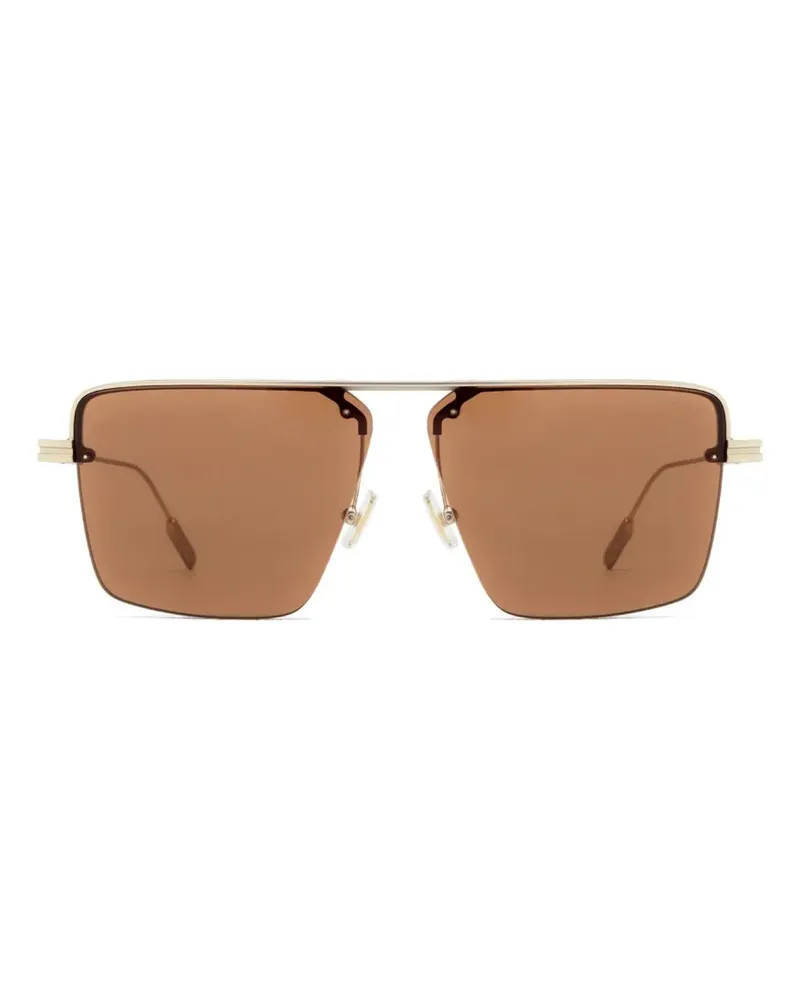 Ermenegildo Zegna Sonnenbrille mit eckigem Gestell - Gold Gold