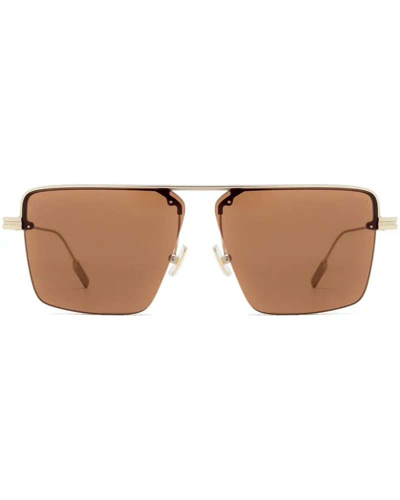 Ermenegildo Zegna Sonnenbrille mit eckigem Gestell - Gold Gold