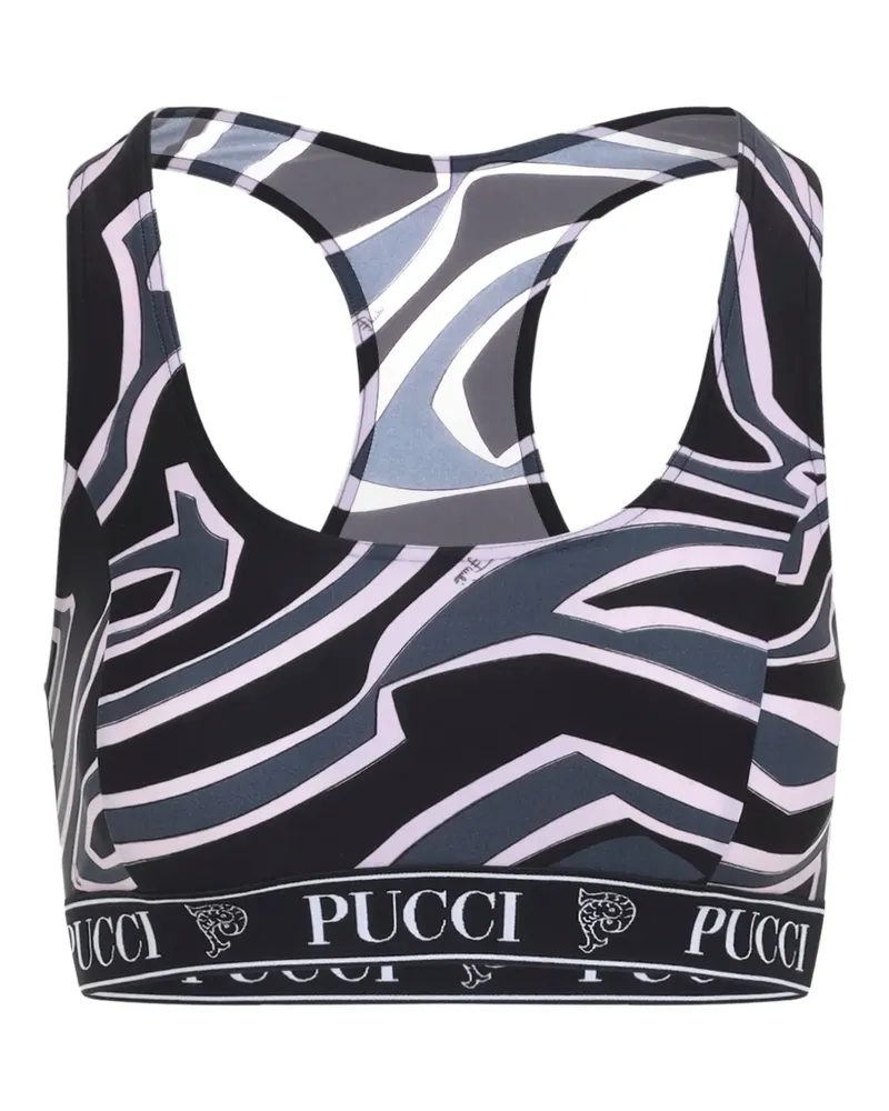 Emilio Pucci abstract-print sports bra - Schwarz Schwarz