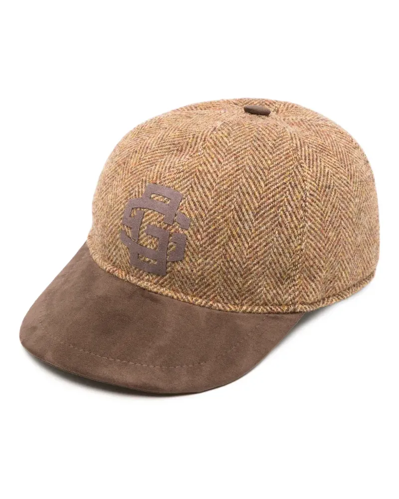 Gran Sasso Logo-Baseballkappe mit Fischgrätenmuster - Braun Braun