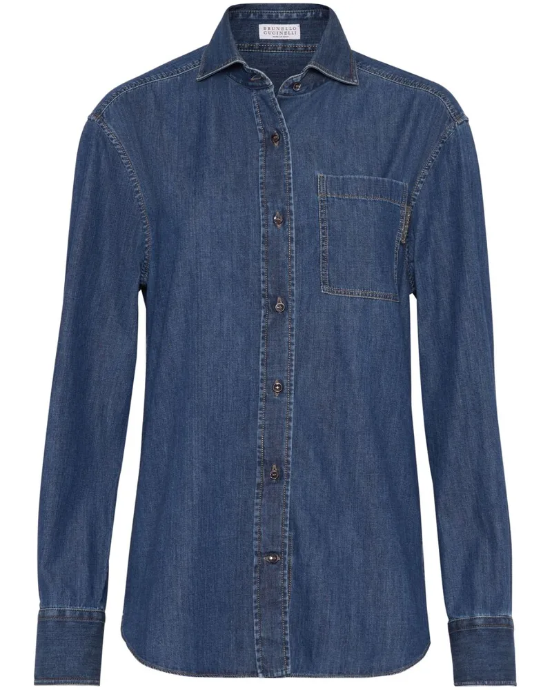 Brunello Cucinelli Jeanshemd mit Monili-Detail - Blau Blau