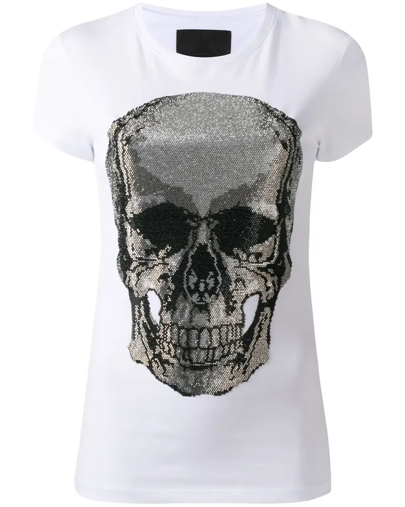 Philipp Plein T-Shirt mit Totenkopf-Print - Weiß Weiß