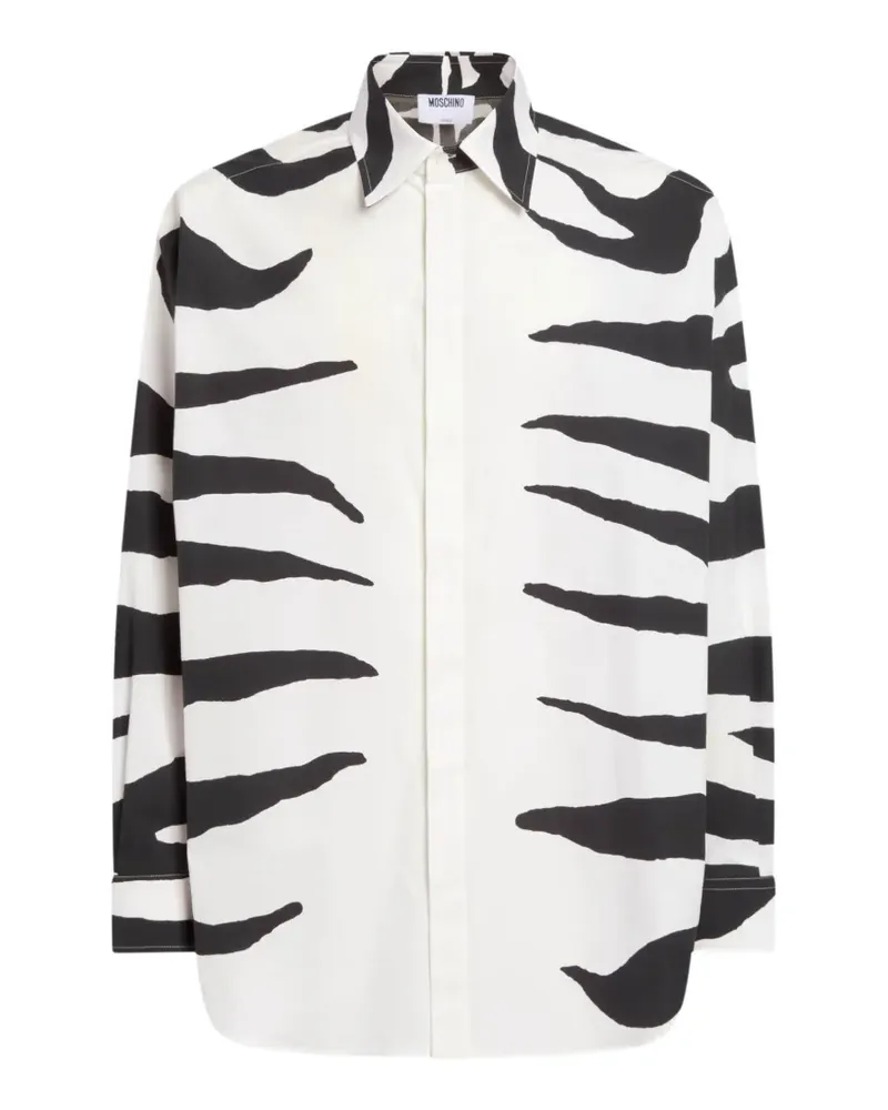 Moschino printed cotton-poplin shirt - Weiß Weiß
