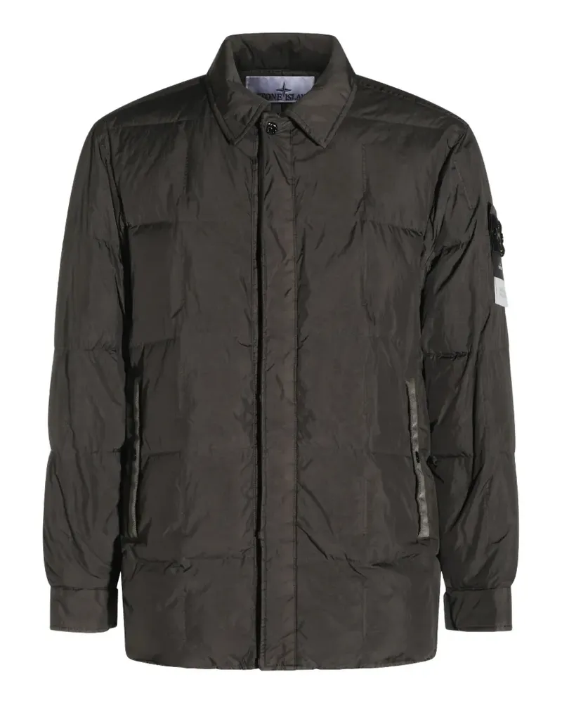 Stone Island Crinkle Reps NY Steppmantel - Grau Grau