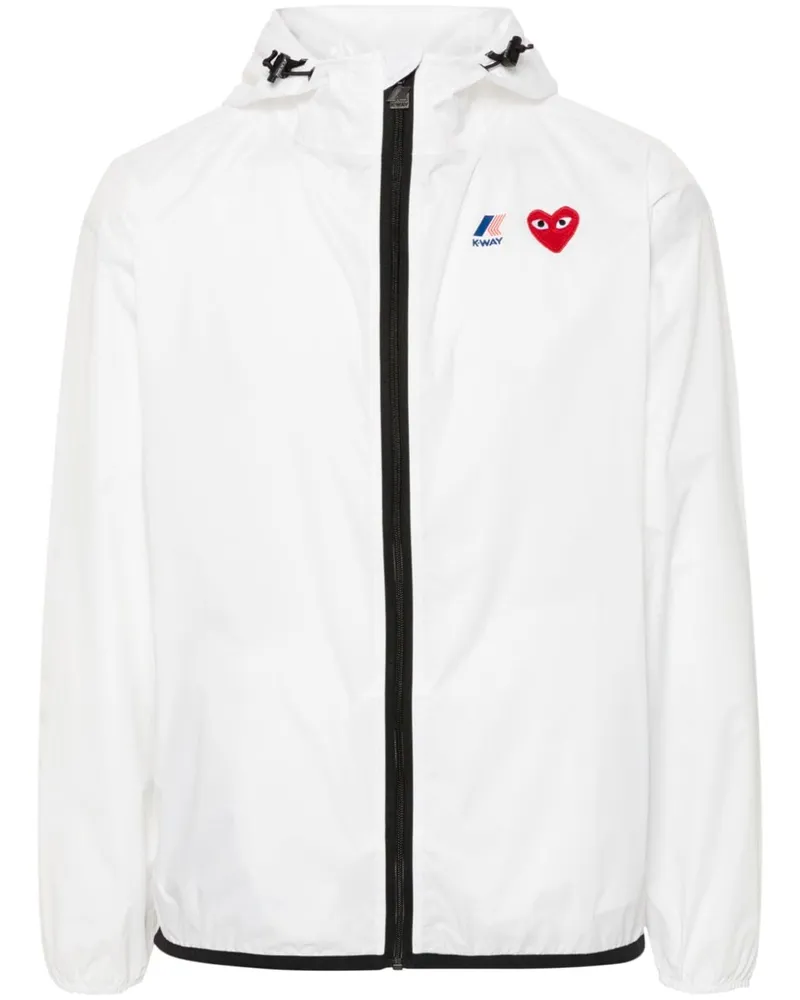 Comme des Garçons x K-Way leichte Jacke mit Herz-Patch - Weiß Weiß