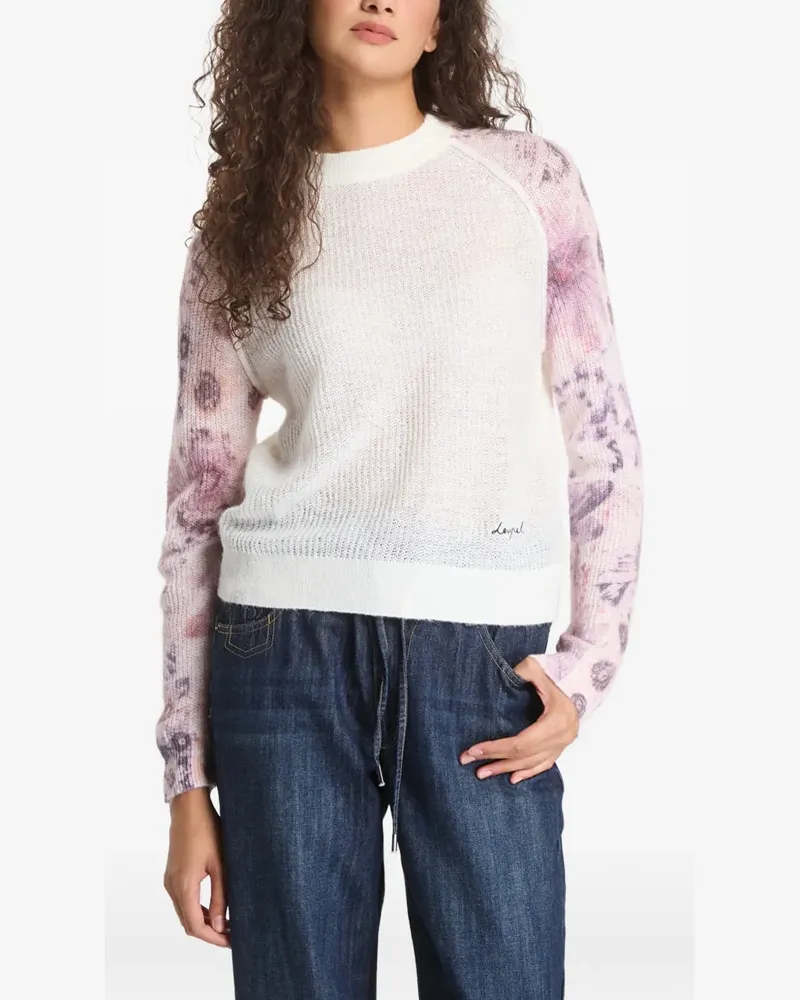 Desigual Pullover mit Batik-Print - Weiß Weiß