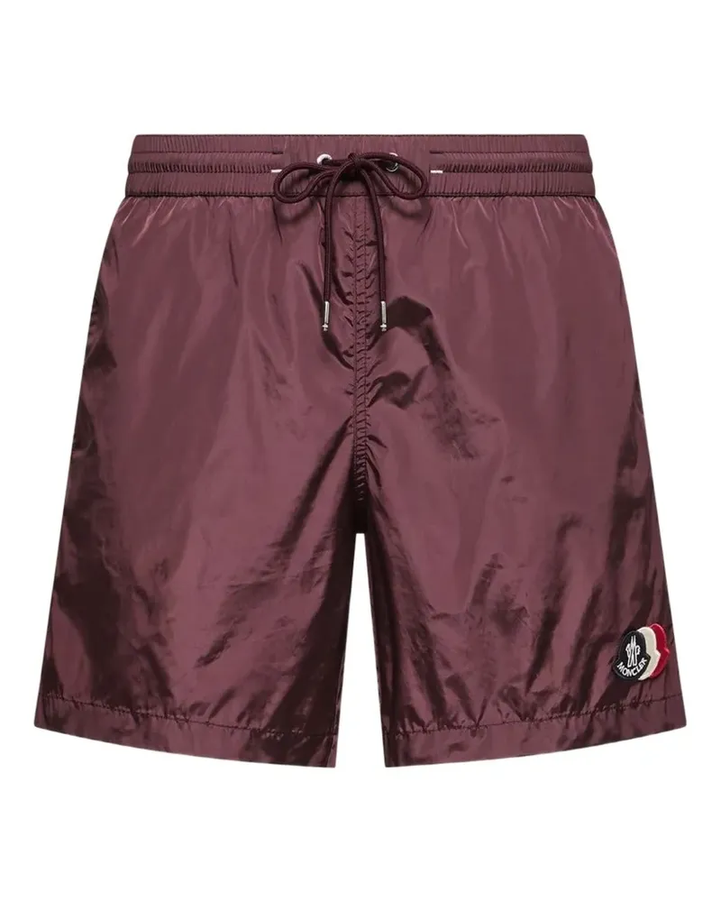 Moncler Badeshorts mit Logo-Patch - Rot Rot