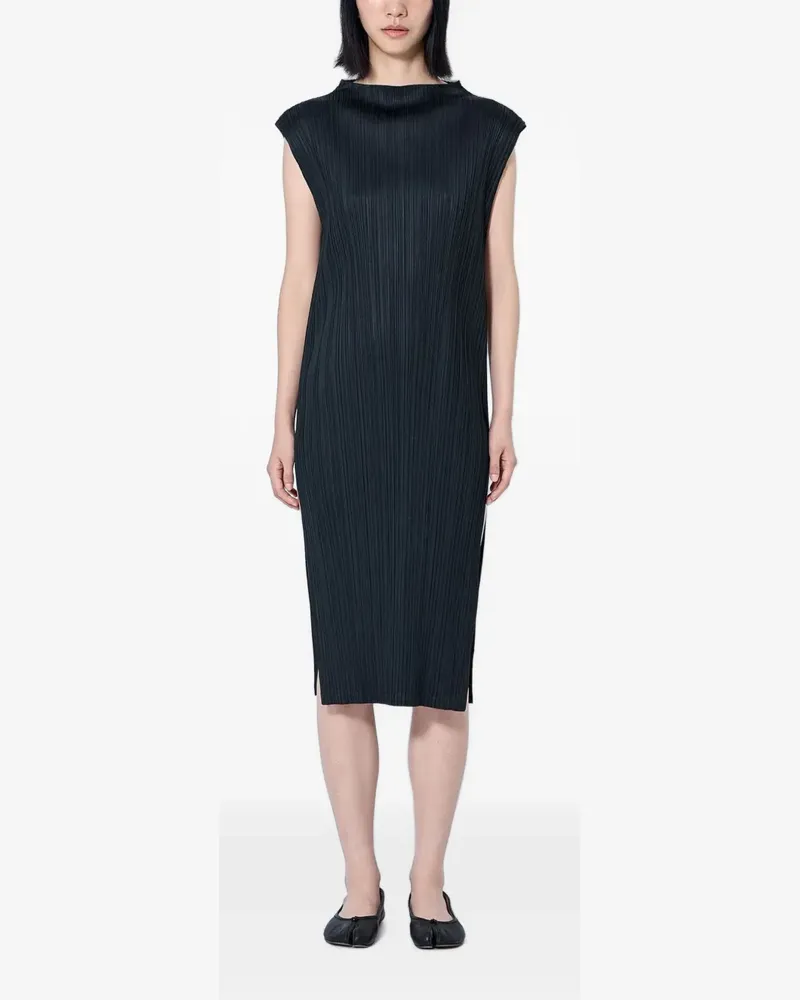 Issey Miyake Ärmelloses Kleid mit Falten - Schwarz Schwarz