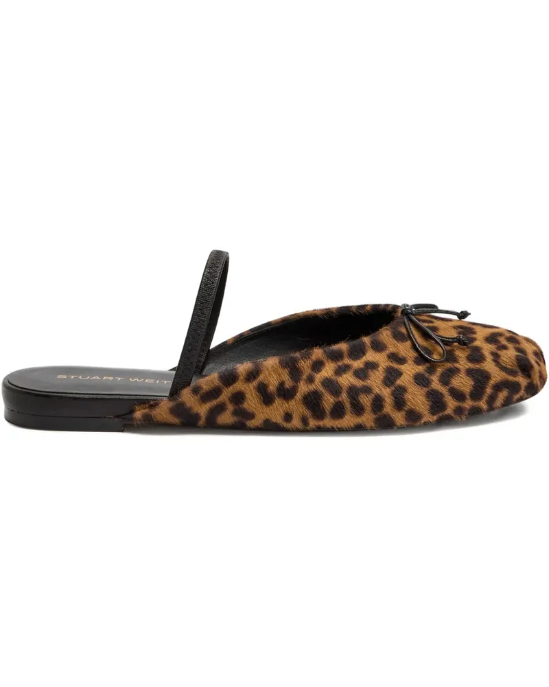 Stuart Weitzman Mules mit Leoparden-Print - Braun Braun