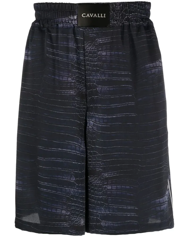Roberto Cavalli Knielange Shorts mit Kroko-Print - Blau Blau