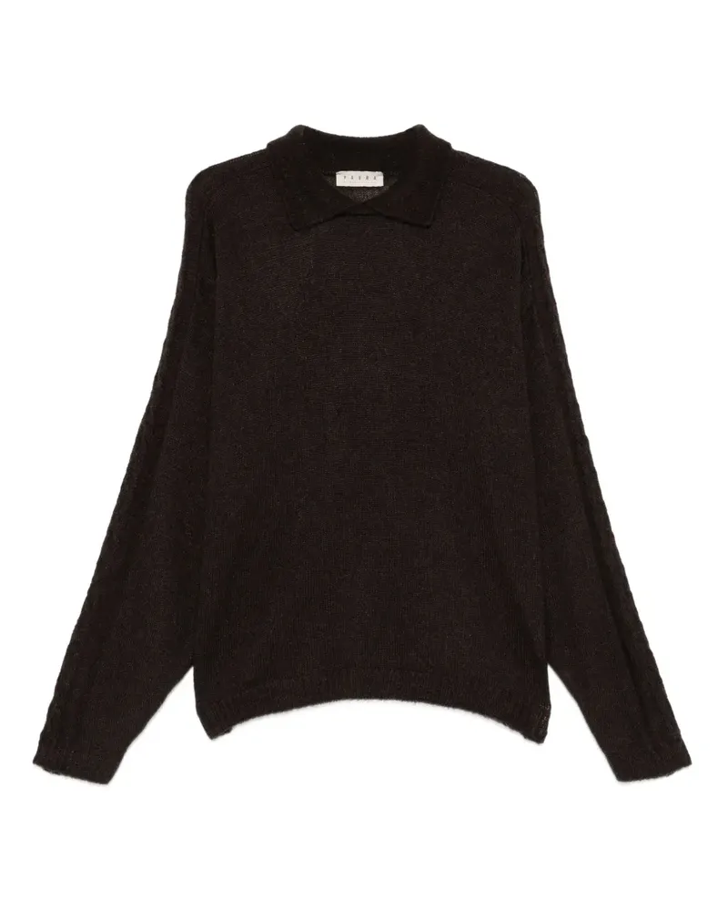 PAURA Atena Pullover mit Kragen - Braun Braun