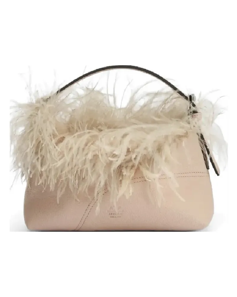 ATP Atelier Vadena feather-trim tote bag - Rosa Rosa