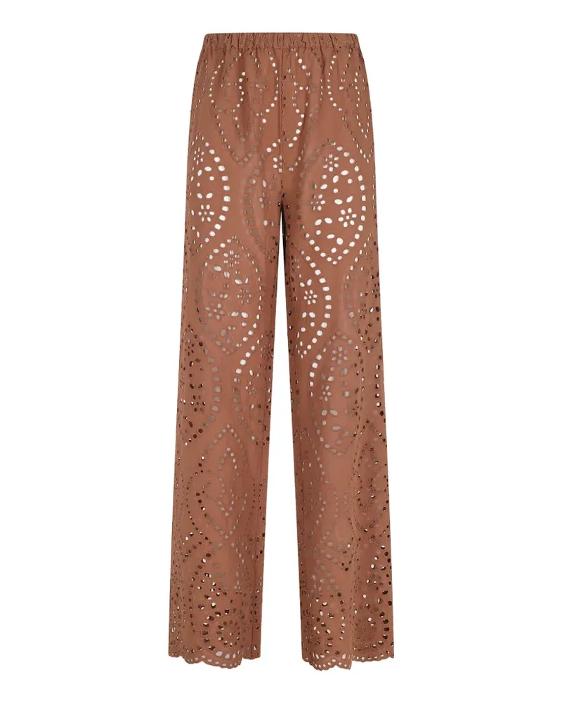 MC2 Saint Barth Inez broderie anglaise palazzo pants - Braun Braun