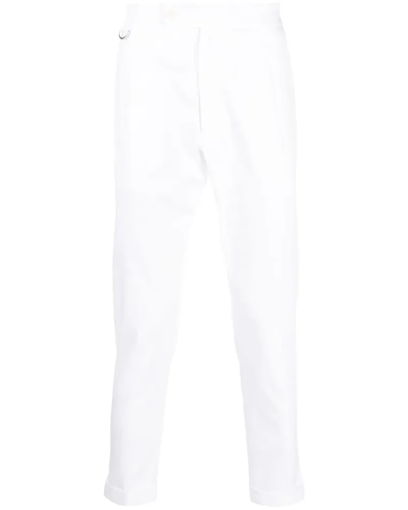 Low Brand Chino mit Bundfalten - Weiß Weiß